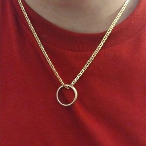 24ct gold ring and 10ct necklace